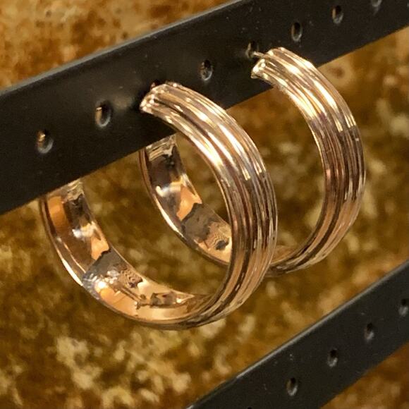 Milor Bronze Hoop Earrings in Rose Gold Made in Italy - Picture 5 of 9